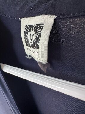 Anne Klein Dark Navy Blouse with Lion Tag